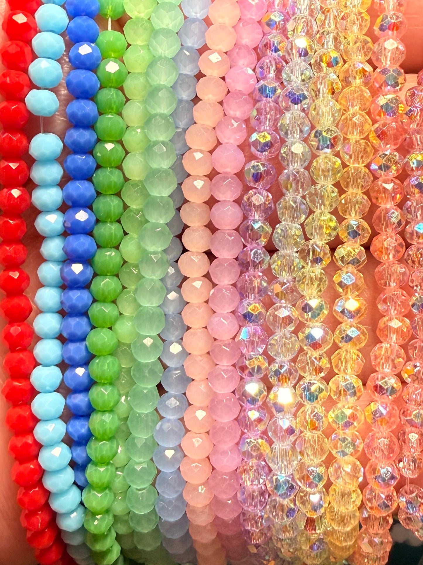 Mystery Grab bag - 20 strands glass rondelle or bicone beads